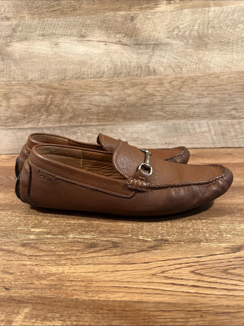Clarks 1825 Chestnut Brown Leather Bit Loafers
